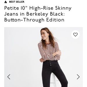 Black high rise button fly jeans NWT